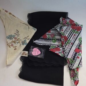 Floral and Striped Patterned Scarves Bundle